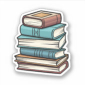 Sticker Illustration de pile de livres (Devant)