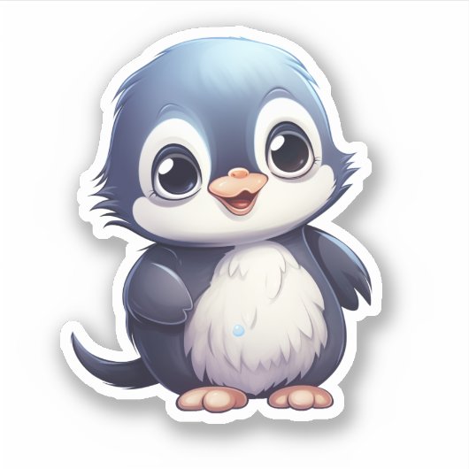 Sticker Illustration de pingouin de dessin (Devant)