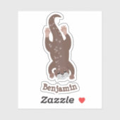 Sticker Illustration de plongée de loutre mignonne (Feuille)