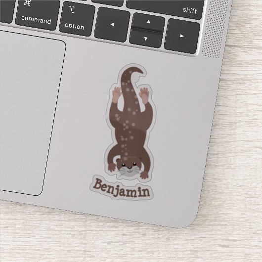 Sticker Illustration de plongée de loutre mignonne (Détail)