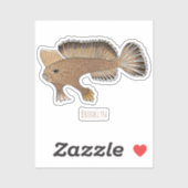 Sticker Illustration de poisson à main (Feuille)