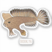 Sticker Illustration de poisson à main (Recto)