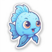 Sticker Illustration de poisson caricaturé (Recto)