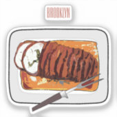 Sticker Illustration de poitrine de dinde rôtie (Recto)