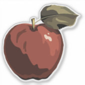 Sticker Illustration de pomme rouge (Devant)