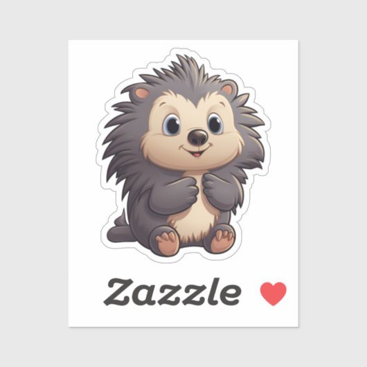 Sticker Illustration de porcupine de dessin (Feuille)