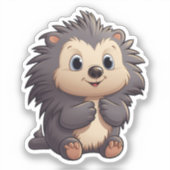 Sticker Illustration de porcupine de dessin (Recto)