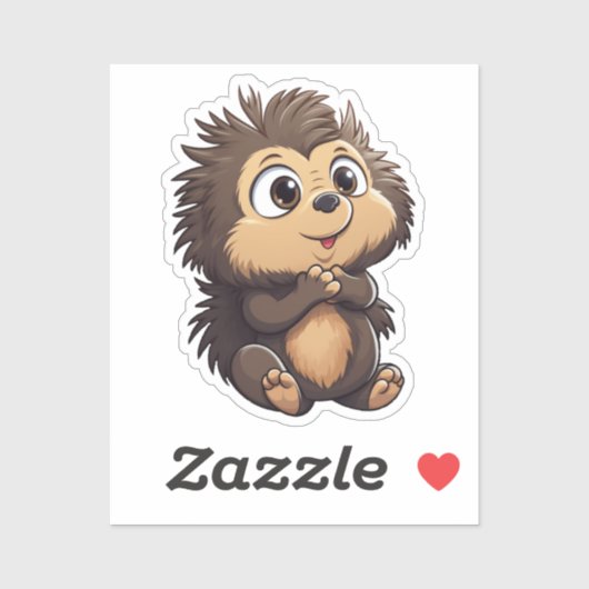 Sticker Illustration de porcupine de dessin (Feuille)