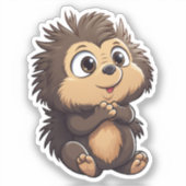 Sticker Illustration de porcupine de dessin (Recto)