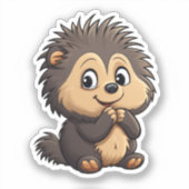 Sticker Illustration de porcupine de dessin (Recto)