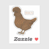 Sticker Illustration de poulet à la polis chamois (Feuille)