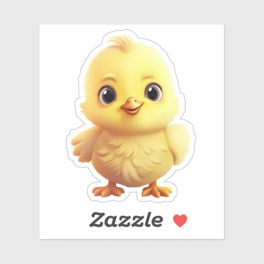 Sticker Illustration de poulet caricature (Feuille)