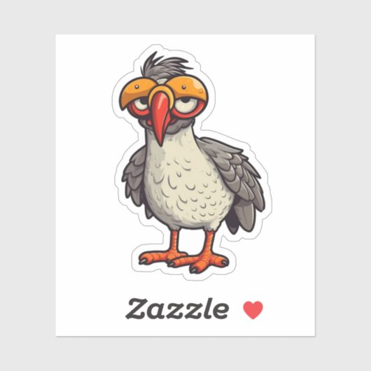 Sticker Illustration de poulet caricature (Feuille)
