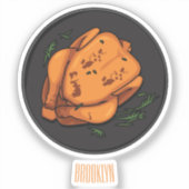Sticker Illustration de poulet rôti (Recto)