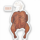 Sticker Illustration de poulet rôti (Recto)