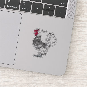 Sticker Illustration de poulet Sebright