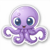 Sticker Illustration de poulpe de dessin (Devant)