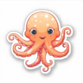 Sticker Illustration de poulpe de dessin (Devant)