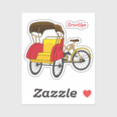 Sticker Illustration de pousse-pousse pédicab (Feuille)