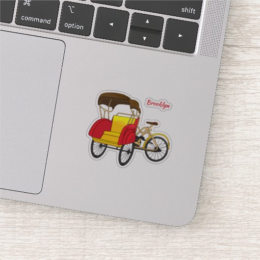 Sticker Illustration de pousse-pousse pédicab (Détail)