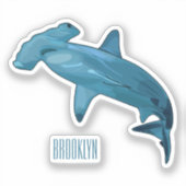 Sticker Illustration de requin marteau (Recto)