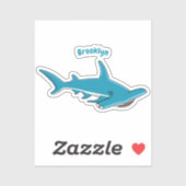 Sticker Illustration de requin marteau (Feuille)