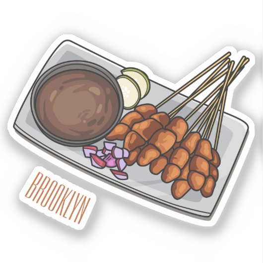 Sticker Illustration de Satay (Recto)
