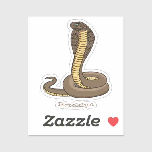 Sticker Illustration de serpent à cobra Brown (Feuille)