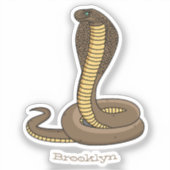 Sticker Illustration de serpent à cobra Brown (Recto)