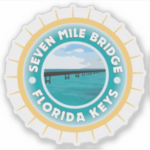 Sticker Illustration de Seven Mile Bridge Florida Keys
