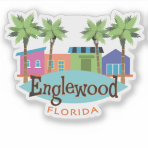 Sticker Illustration de style rétro Englewood Florida