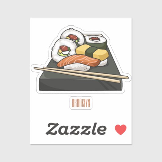 Sticker Illustration de sushi (Feuille)