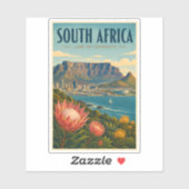 Sticker Illustration de Table Mountain en Afrique du Sud p (Feuille)