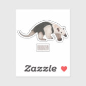 Sticker Illustration de Tamandua (Feuille)