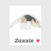 Sticker Illustration de Tamandua (Feuille)