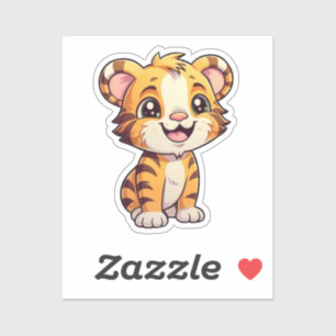 Sticker Illustration de tigre de dessin
