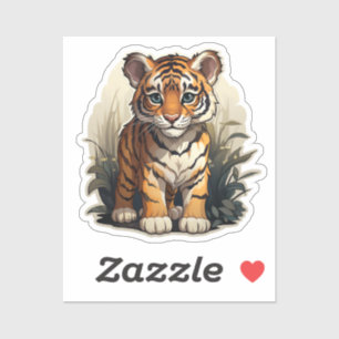 Sticker Illustration de tigre de dessin