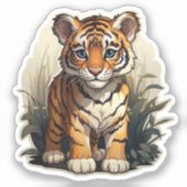 Sticker Illustration de tigre de dessin (Recto)