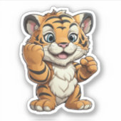 Sticker Illustration de tigre de dessin (Devant)