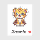 Sticker Illustration de tigre de dessin (Feuille)