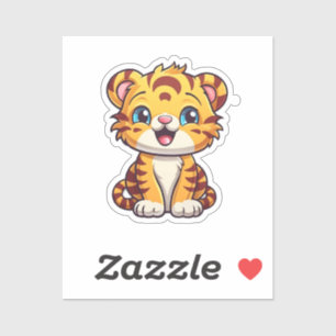 Sticker Illustration de tigre de dessin