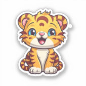 Sticker Illustration de tigre de dessin (Recto)