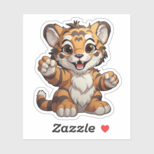 Sticker Illustration de tigre de dessin