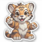 Sticker Illustration de tigre de dessin (Devant)