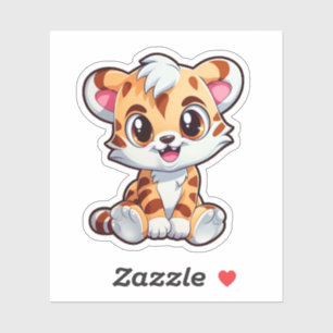 Sticker Illustration de tigre de dessin