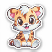 Sticker Illustration de tigre de dessin (Devant)