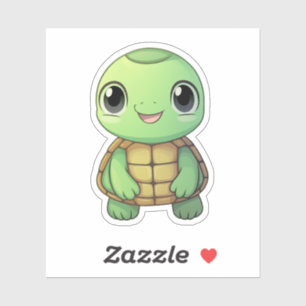 Sticker Illustration de tortue caricaturale