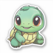 Sticker Illustration de tortue caricaturale (Devant)