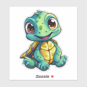 Sticker Illustration de tortue caricaturale
