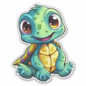 Sticker Illustration de tortue caricaturale (Devant)